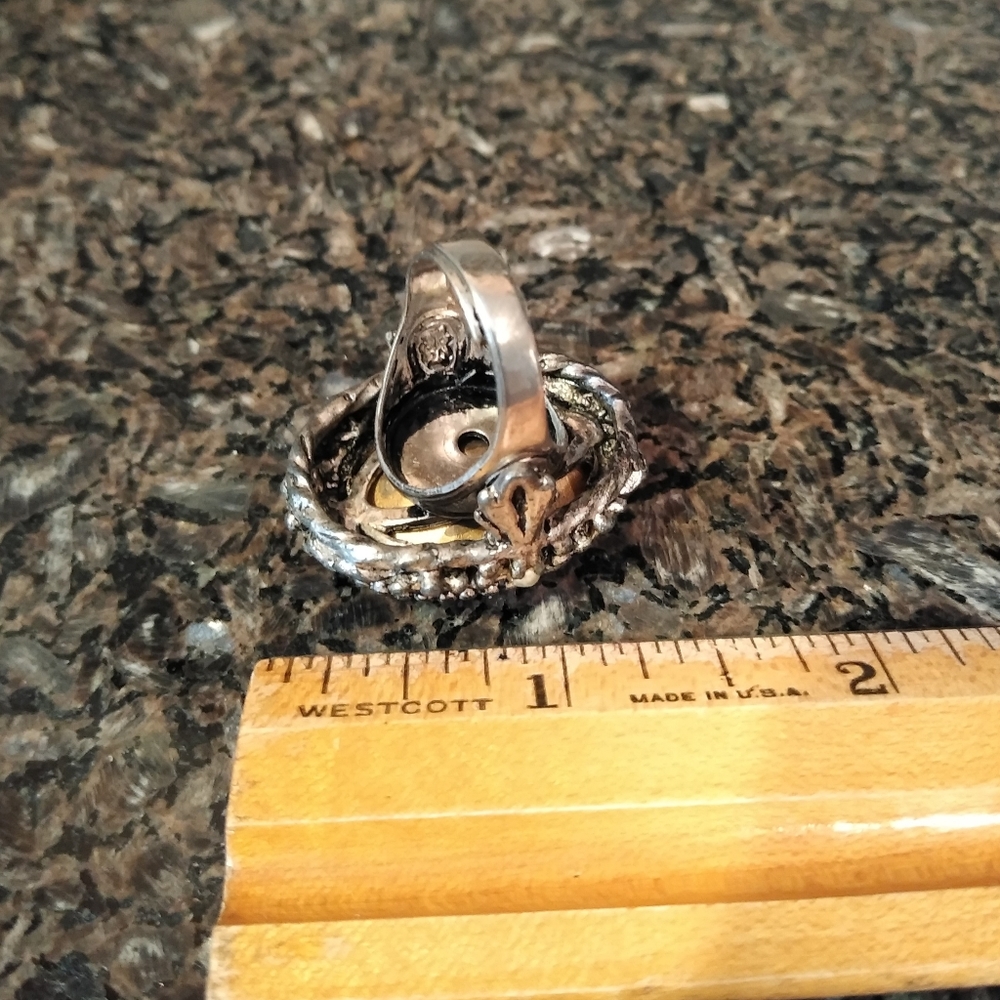 Large Vintage Cocktail Statement Ring - image 5